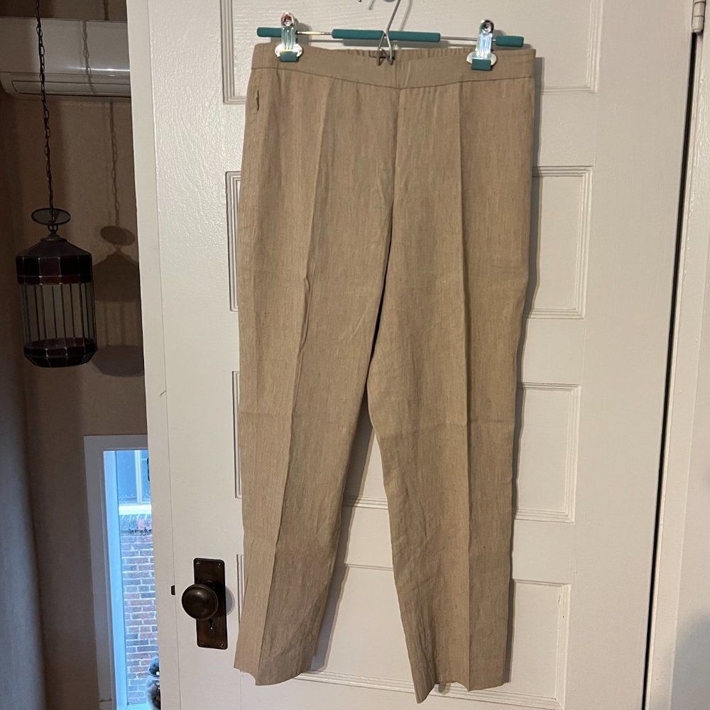Theory Linen Blend Pull on Pant